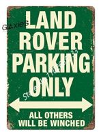 Zhongqingshop ป้ายโลหะสีเขียวสำหรับ Land Rover Parking Only Vintage Retro Wall Plaque Plate Home Decor Wall Art