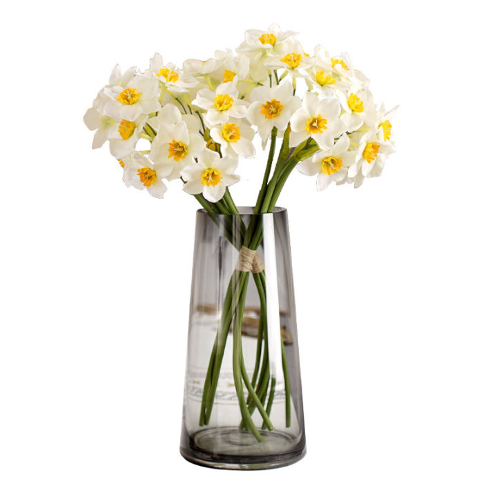 ช่อดอกไม้ดอกไม้ประดิษฐ์สดแบบนอร์ดิกพร้อมดอกแดฟโฟดิลจำลอง-ดอกไม้ผ้าไหม-ช่อดอกไม้ดอกไม้พลาสติก-ห้องนั่งเล่น-โต๊ะทานอาหารตกแต่ง
