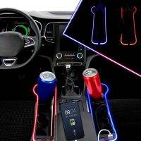 Universal Car Seat Gap Filler Neon Led With 5a 3 In 1 Fast Charging Data Line Front Automotive Consoles Seat Crevice Storage Box