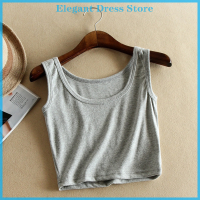 [KP Elegant]?? ฤดูร้อนสั้นด้านบนผู้หญิงแขนกุดถังแข็งสีดำ/สีขาว Crop Tops Vest Tube TOP