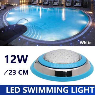 LED Swimming Pool Light Underwater Light ไฟไต้น้ำ โคมไฟสระว่ายน้ำ 12W 23 CM. / 18W 30 CM. 12V-24V IP68 สเเตนเลสขอบฟ้า เเสงขาว ( White ) / เเสงวอร์มไวท์ (warmwhite) -แอลอีดีสำหรับสระว่ายไฟสำหรับสระว่ายน้ำ น้ำพุ สปอร์ตไลท์ไฟใต้สระน้ำ