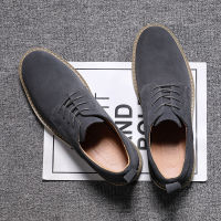 2022 Autumn New Single Shoe Suede Low Top Mens Shoes Soft Sole Martin Boots Mens Frosted Reverse Fleece Casual Leather Shoes