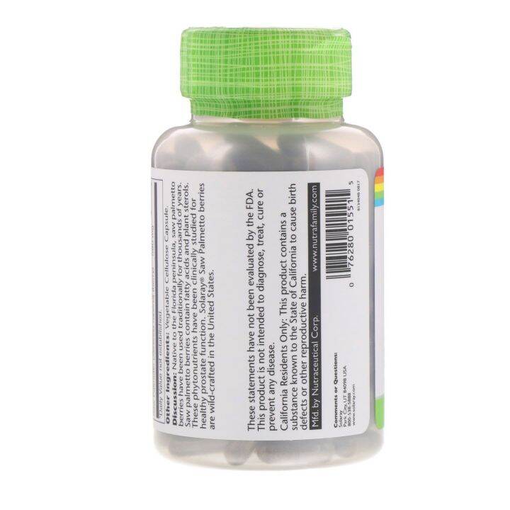 solaray-saw-palmetto-whole-berry-580-mg-180-vegcaps-ซอร์-พาลเมตโต-180-เวจจี้แคปซูล