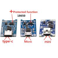 1PCS 5V 1A Micro USB 18650 type-c แบตเตอรี่ลิเธียมชาร์จบอร์ดชาร์จโมดูล + การป้องกันฟังก์ชั่นคู่ TP4056 18650