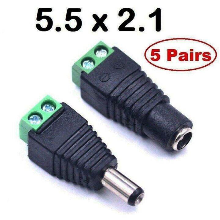 10pcs 12v Dc Male Female Power Connector Adapter Plug For Cctv Cable Socket Lazada 7249