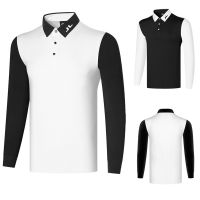 [J.LINDERBERG] Autumn golf Clothes Mens Long-Sleeved Breathable Quick-Drying Wicking Lapel Polo Shirt Loose Outdoor Top