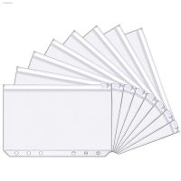 ♧ 6 Holes Binder Pockets Plastic Binder Zipper Folders Waterproof Zipper Loose Leaf Bags Documents Notebooks Cards for A5 A6 A7