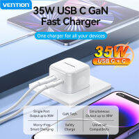 Vention 35W QC3.0ที่ชาร์จความเร็วสูงชนิด C USB ที่ชาร์จความเร็วสูง GaN สำหรับ iPhone 14 13 Samsung iPad Switch เดินทางเครื่องชาร์จติดผนัง