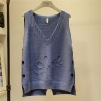 Knit Vest Women Button Short Autumn Winter New Solid Ladies Tanks Casual Large Size Loose Versatile V-Neck Female Sweaters