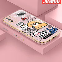 JIUMOO เคส Xiaomi MI M3 POCO ลายการ์ตูนน่ารักสำหรับลูกสุนัขเคสซิลิโคนชุบดีไซน์ใหม่ด้านข้างเคสโทรศัพท์ฝาปิดเลนส์เต็มเคสป้องกันกล่องกันกระแทกกล้องถ่ายรูป