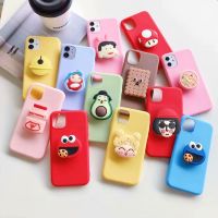 2 3D Cartoon Phone Holder Case For Samsung Galaxy A10 A11 A20 A30 A50 A51 A71 A10S A20S A21S A21 A31 A41 M31 Cute Stand Soft Cover