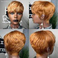 WIGERA Synthetic Ombre On Sale Pixie Cut Mixed Color Hair Style Short Straight Wigs With Bangs For Black Women [ Hot sell ] ea1voy