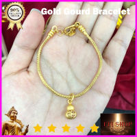 นาฬิกาข้อมือคริสตัลทึบใหม่24K รุ่นชายและหญิงปรับขนาดได้สร้อยห่วงโซ่ลายกระดกงูมงคลและปลอดภัย