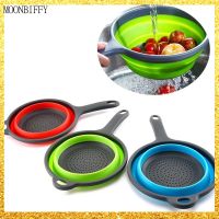 【CW】 Telescopic Collapsible Drain Basket with Handle Round Storage Rubber Plastic Fruit Washing Tools