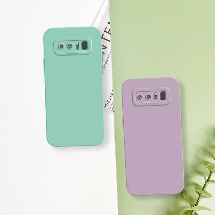 เคส-samsung-note-8-square-soft-ซิลิโคนคลุมทั้งหมดกล้องกันกระแทกเคสป้องกันยางฝาหลังเคสโทรศัพท์แบบนุ่มสำหรับช