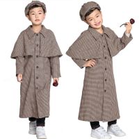 Kids Holmes Costumes Halloween Detective Career Day Outfit Party Formal Gentleman Suit With Hat