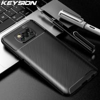 [ข้อเสนอพิเศษ] Romwe  กรณีโทรศัพท์ KEYSION สำหรับ Xiaomi POCO X3 NFC M3คาร์บอนไฟเบอร์เนื้อซิลิโคนกันกระแทกโทรศัพท์ปกหลังสำหรับ Pocophone X3 Pro