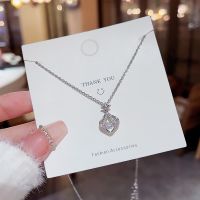 [COD] smart micro-inlaid zircon pendant womens ins style double-layer high-end design sense niche light luxury titanium steel necklace