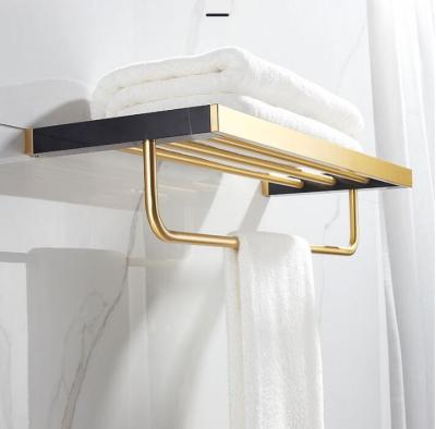 Bathroom Accessories Set Brushed Gold Bathroom Shelf,Towel Rack,Towel Hanger Paper holder,Toilet Brush Holder Marble and Brass