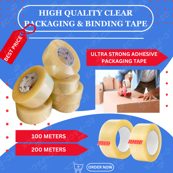 CLEAR PACKAGING TAPE 100M/200M Lazada PH