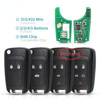 Bochang ล็อคประตู ID46ชิป433MHz สำหรับกุญแจรถ Chevrolet Malibu Cruze Aveo สำหรับ Chevrolet กุญแจรีโมตสัญญาณเตือนภัยรถยนต์ Aveo Spark Sail 2/3/4ปุ่ม