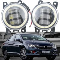 BINGWFPT 2PCS LED Angel Eye DRL Daytime Running Lights for Honda City Grace 2014 2015 2016 2017 2018 2019 Fog Lights Car Styling