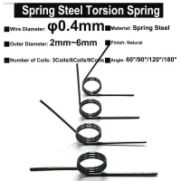 ☃ 10Pcs Wire Diameter 0.4mm Spring Steel Tiny Torsion Spring Hairpin Springs 3Coils/6Coils/9Coils Angle 60°/90°/120°/180°