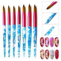 Nails Art Pen Acrylic Carving Pens Gel Polish Brush Kolinsky Blue Sea Wave Mink Hair Round Head Manicure Pencil Nail Tools Artist Brushes Tools