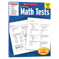 Original English version American Elementary School Grade three Math test questions learning English textbook Scholastic Success with Math Tests 3 Learning Success Series primary school students family exercise book English version