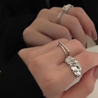 Open Adjustable Women  39;s Rings Irregular Folds Two piece Fashion Personality Double Joint Rings Women  39;s Jewelry Vintage Gift 2022