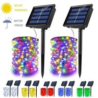 1Pcs Solar String Lights 8 Modes Copper Fairy Outdoor Waterproof Decoration for Garden Patio Yard Gate Party Wedding