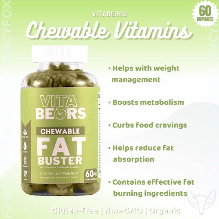 Vitabears HNS Hair Skin Nails Fat Buster C Booster Detox Chewable ...