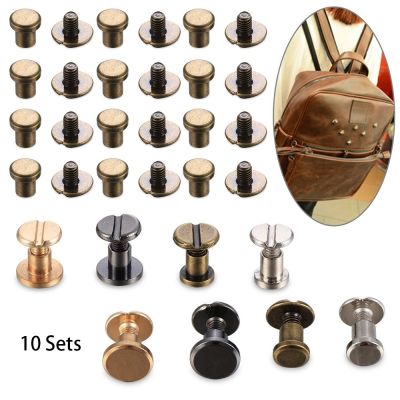 10sets Copper Leather Craft Belt Wallet Solid Brass Nail Rivets Screws Cloth Button Decoration Nail Cloth Button Nail Rivets