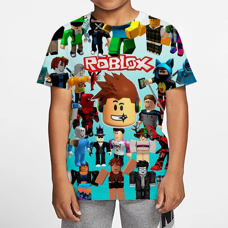 Thombase Boys T-Shirts 3D Roblox Cartoon T-Shirt Family Games Tops