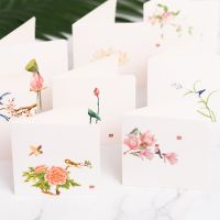 5pcs/pack Chinese style Flower Bird Greeting Card Christmas Birthday Thank You Blessing Card Wedding Invitations