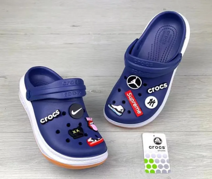 "New crocs korean fashion with jibbitz design Blue color" Lazada PH