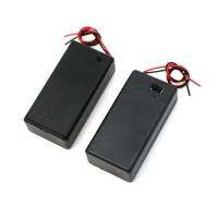 Pair 9V Battery Holder Storage Case ON/OFF Switch w Cap 2 Pcs