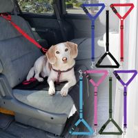 2 In 1 Pet Seat Belt Backseat Safety Belt for Dog Pet Car Seat Belt Solid Color Nylon Lead Leash Pet Supplies Perros Accesorios Collars