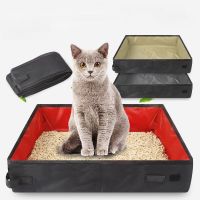 Portable Folding Cat Litter Box Outdoor Travel Cat Toilet Waterproof Large Dog Toilet Litter Tray for Cat Dog Toilet Pet Sandbox