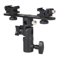 2 Hot Shoe Mounts Camera Flash Bracket Umbrella Holder Stand For Canon Nikon Sony Speedlite Monitor Microphone Camcorder