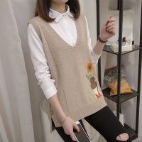 New Korean V-neck Knitted Shirt New sweater with a pullover A girls vest with V-collar vest