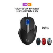 Chuột Inphic PW1 Có Dây Chống Ồn, LED RGB 4000DPI, Sử Dụng Chơi Game