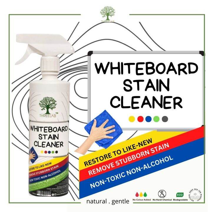 Threelab Whiteboard Stain Remover Non Alchohol Non Toxic Effective on