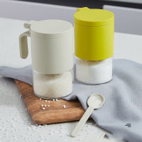 【cw】Seasoning Jar Glass Jars Kitchen Storage Household Salt Monosodium Glutamate with Spoon Moisture-proof Cleaning Convenient ！