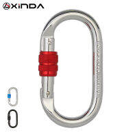 Xinda Outdoor Climbing Carabiner O-Shape สกรูล็อค Spring-Loaded Gate Hook 25kN หัวเข็มขัดนิรภัยเหล็กล็อคอุปกรณ์ปีนเขา