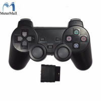 MeterMall PS2ตัวควบคุมเกมไร้สาย2.4Gการสั่นสะเทือนGamepadสำหรับPlayStation 2ดีไซน์ใหม่โปร่งใส