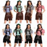 [COD] German beer suspenders Oktoberfest bar embroidered overalls adult female