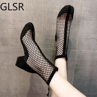 2020 New Air Mesh Net Bling Women Shoes Summer Ankle Boots Thin High Heels y Sandal Chelsea Boots Female Dropship Pumps