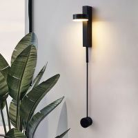 Simple Led Indoor Wall Lamps Rotation Dimming Switch Wall Light Modern Stair House Decor Sconce Living Room Golden Luminaire