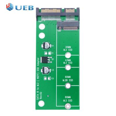 ตัวแปลงฮาร์ดดิสก์เครื่องอ่านการ์ด B คีย์ M.2 NGFF 2.5นิ้ว M2 SATA Riser M2อะแดปเตอร์ซาต้ารองรับ SSD 2230/42/ 60/80 M.2